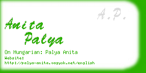 anita palya business card